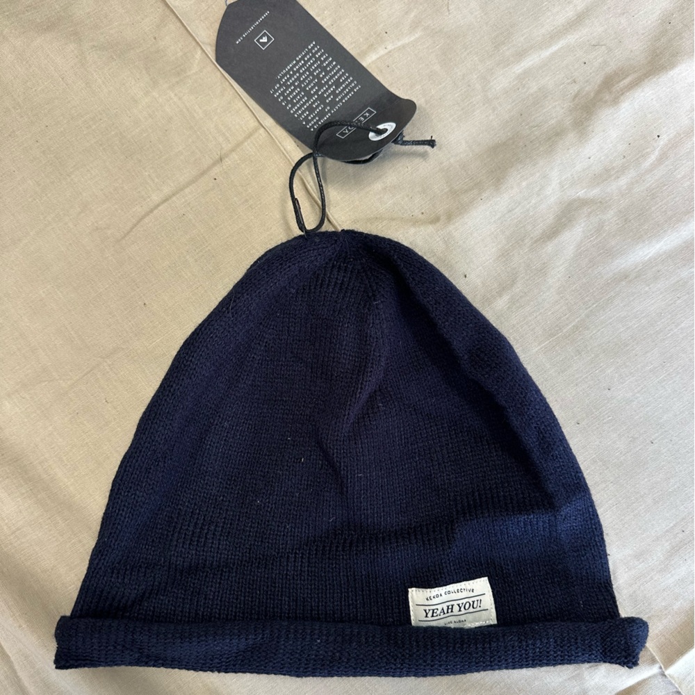 Navy Blue knit thin Beanie Hat kekoa collective clctv series alternative apparel